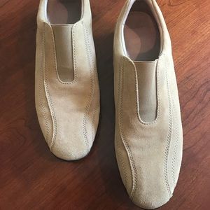 Lands End Tan Sueded Slip On Walking Shoes Sz 9